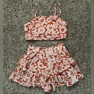 American Eagle 2 piece skort and tie top